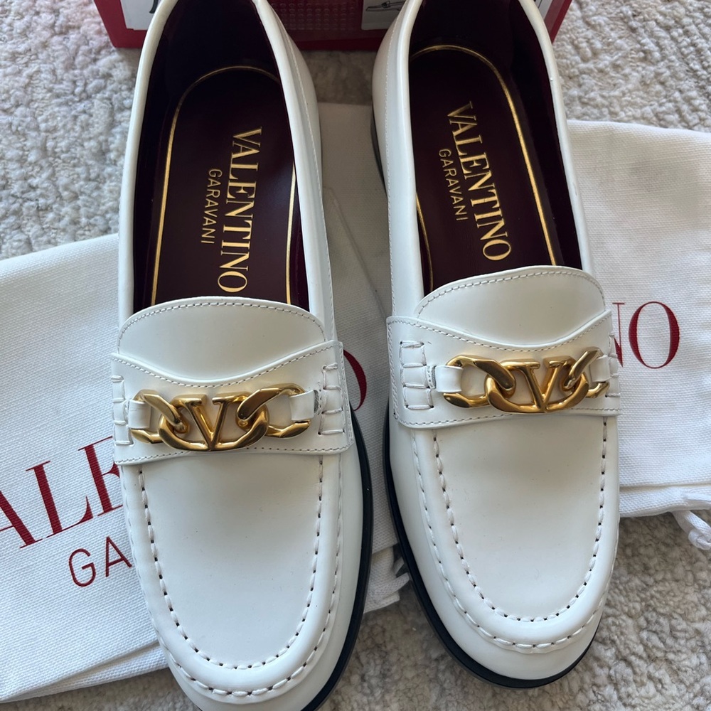 SOLD Valentino White Loafers
